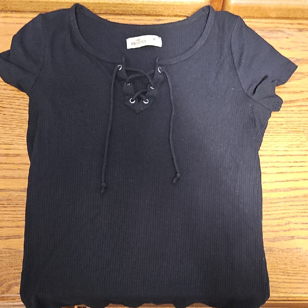 Hollister Ribbed Tie Up Top